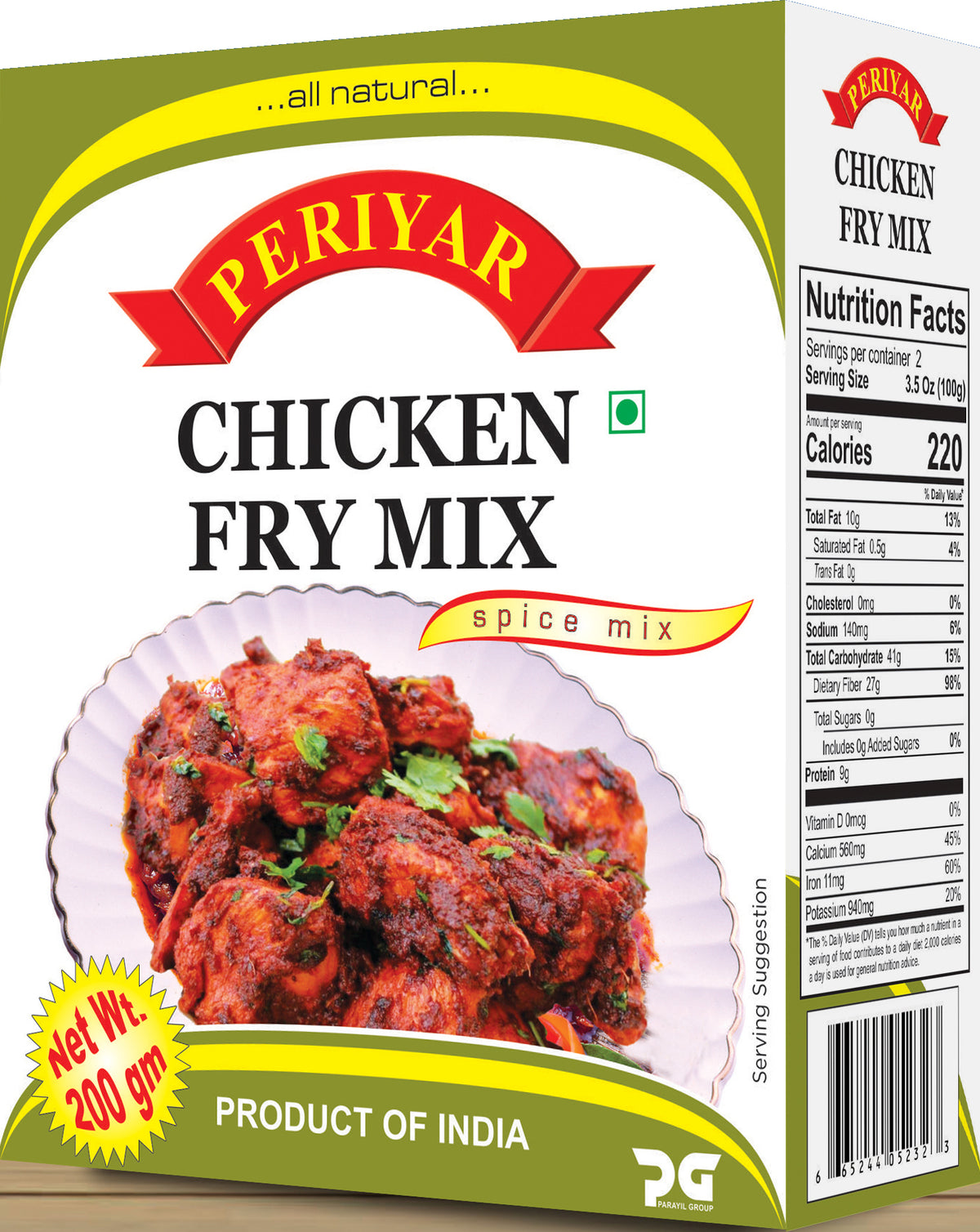 Periyar Chicken Fry Mix 90g – Gewürzmischung für Hähnchen