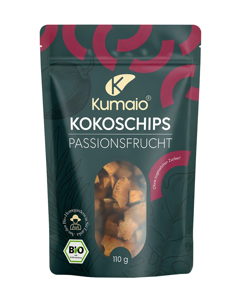 Kumaio Bio Kokoschips Passionsfrucht 110g