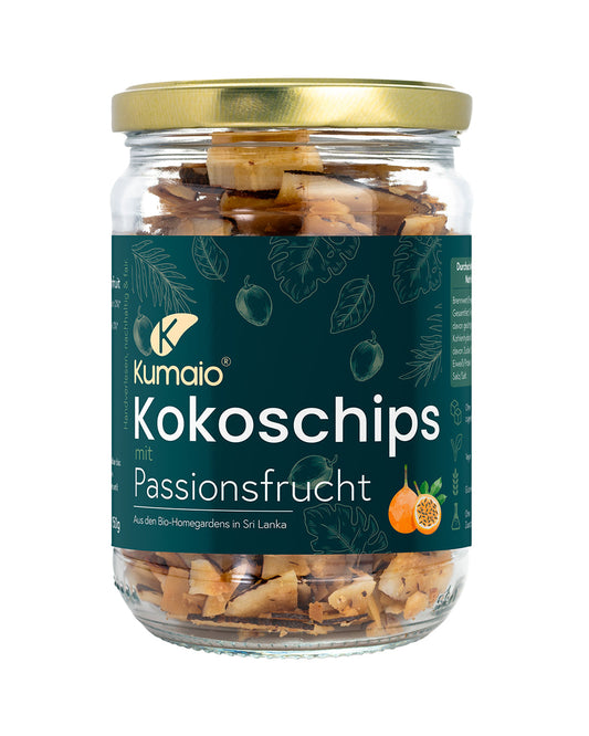 Kumaio – Bio-Kokoschips mit Passionsfrucht 150 g